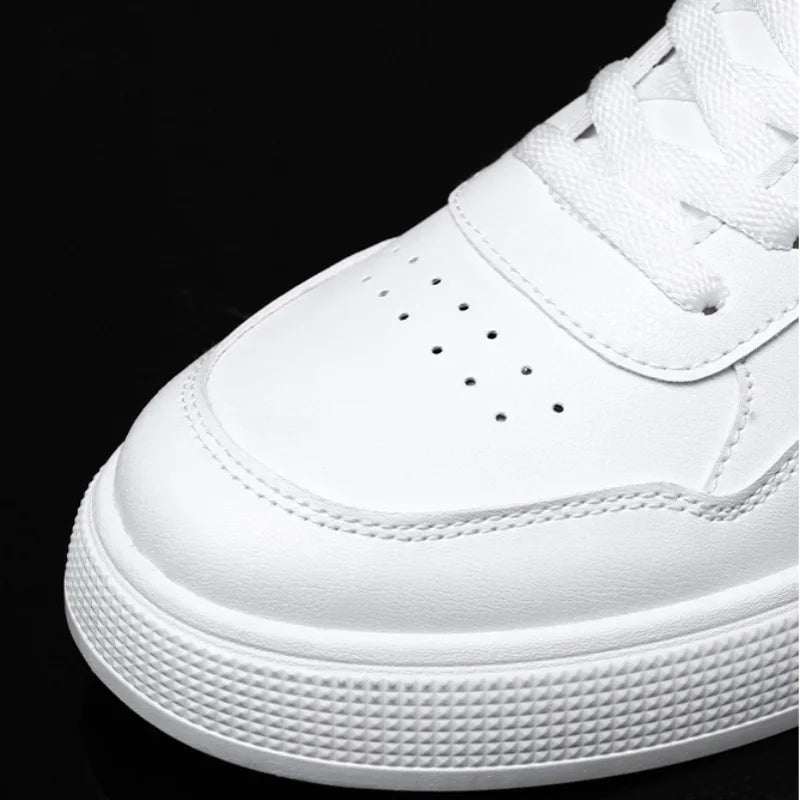 Fashion Leather Men Casual Shoes Lightweight Running Shoes Platform White Sneakers Outdoor Breathable Sport Shoes Tennis Shoes