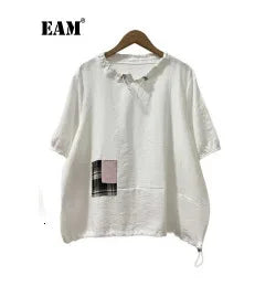 EAM Black Color-block Sequins Big Size Blazer Women New Lapel Long Sleeve Jacket Fashion Tide Spring Autumn 2025 CPG1490