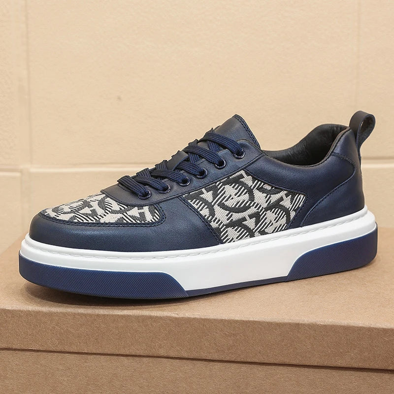 2025 Spring New Men's Shoes All Fashion Increase Board Shoes Senior Sense Retro Bar Fashion Shoes Non-slip Street Casual Shoes