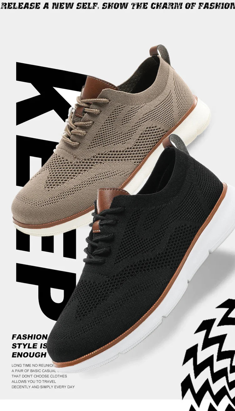 STRONGSHEN Men Casual Handmade Shoes Mesh Breathable Sneakers Business Fashion Business Formal Shoes for Men Trainers Zapatos