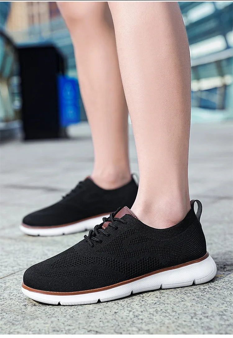 STRONGSHEN Men Casual Handmade Shoes Mesh Breathable Sneakers Business Fashion Business Formal Shoes for Men Trainers Zapatos