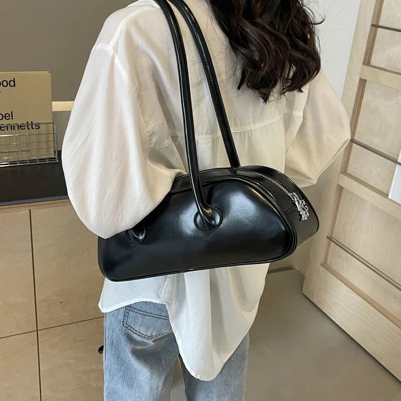 Advanced Sense Retro Pu Zipper Ladies Shoulder Bags Trend 2025 Light Luxury Hot Sale Bags for Women New Handbag Bolsas Femininas