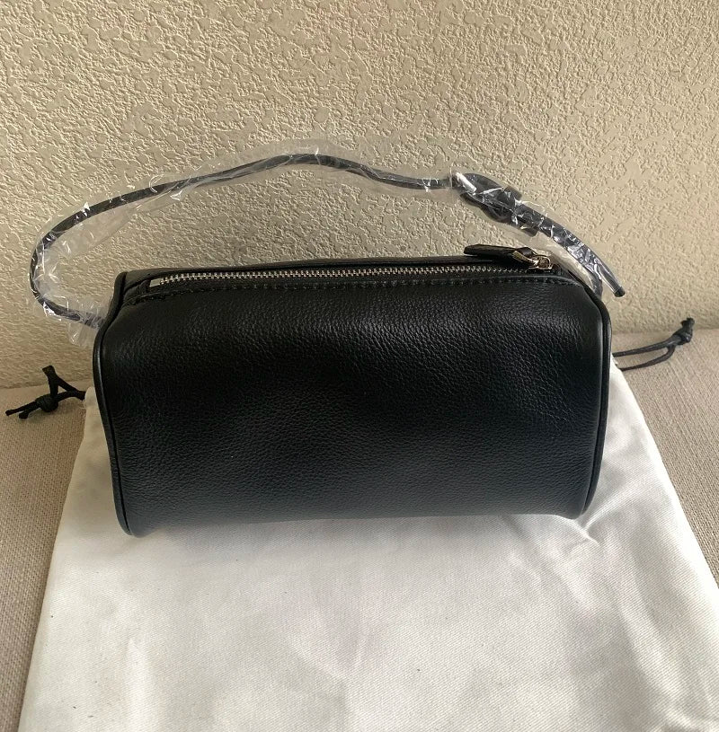 VIELINE Women's  Pencil Bag Pillow Bag Genuine Leather Underarm Hobo Bag Day Clutches Ladies Simple Design Mini Purse