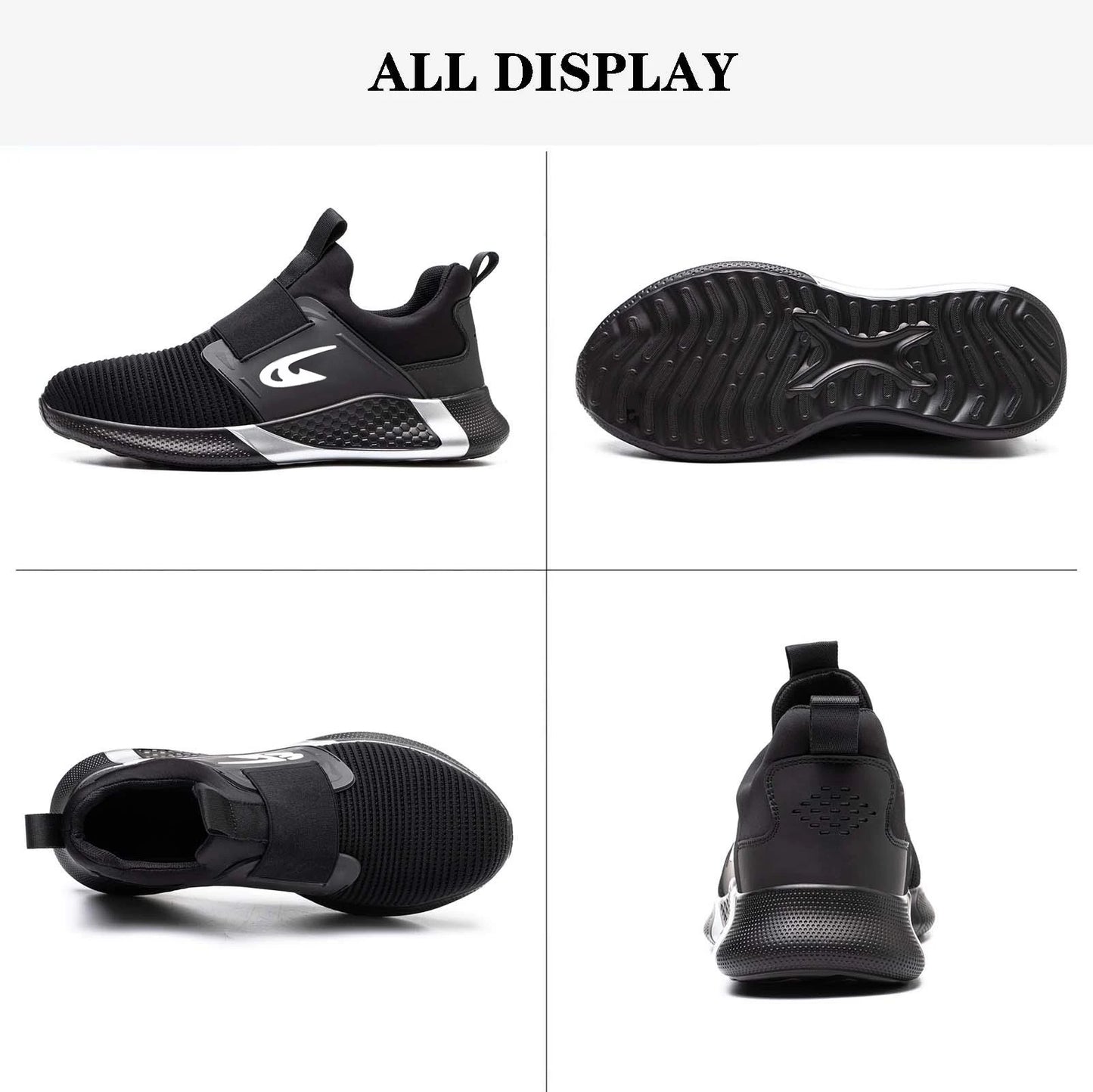 Steel Toe Men's Work Shoes Slip Resistant Lightweight Sole Tough Comfortable Shoes Man Safety Shoes Fashions Outdoor Sneaker