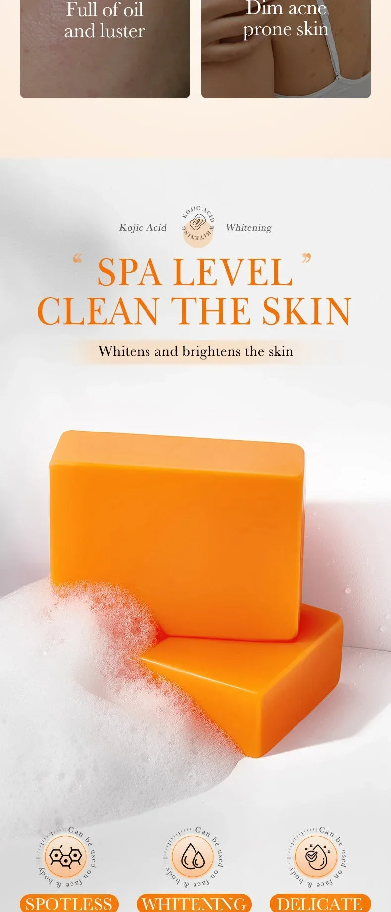 Handmade Whitening Soap Skin Care Deep Cleaning Moisturizing Cleansing Essential Temperate Soap Brighten Skin Kojic Acid Soap