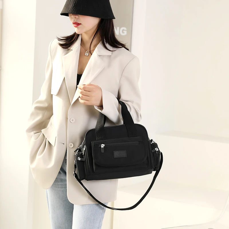 Fashion Multi Pocket Women‘s Handbag Durable Fabric Female Shoulder Bag Large Capacity Girls Shopping Bag Casual Tote SAC