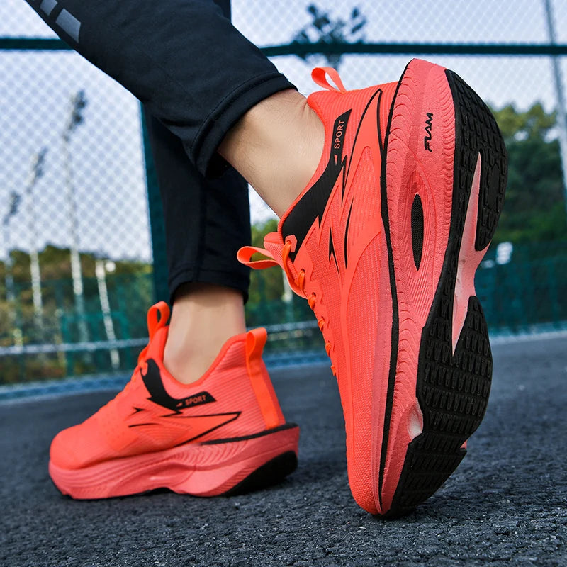 Couple Men's and Women's Carbon Plate Full-Length Summer Breathable Running Professional Breathable Running Shoes Shock-Absorbin