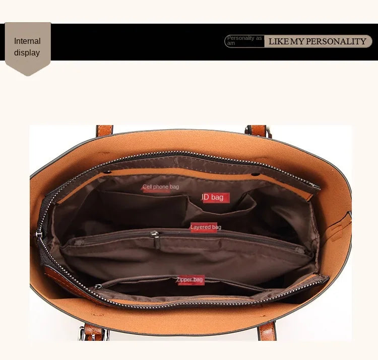 Shoulder Bags for Women Oil Wax Leather Handbag Tote Crossbody Bag Vintage Satchels Women Bags Designer Handbag High Quality