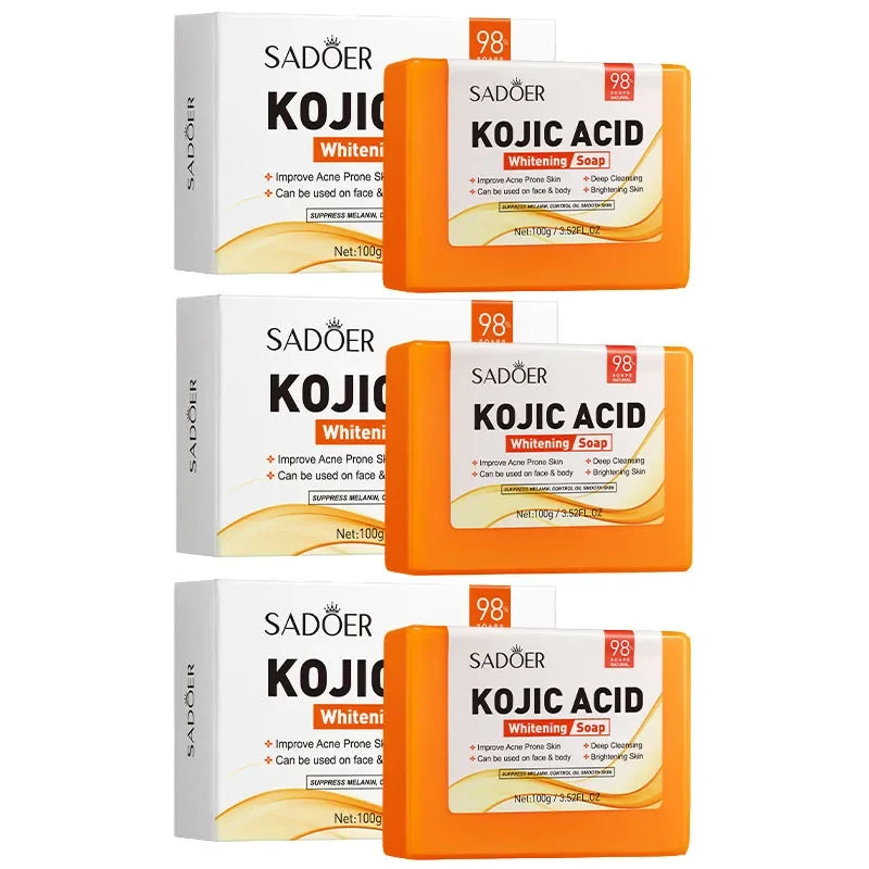 Handmade Whitening Soap Skin Care Deep Cleaning Moisturizing Cleansing Essential Temperate Soap Brighten Skin Kojic Acid Soap