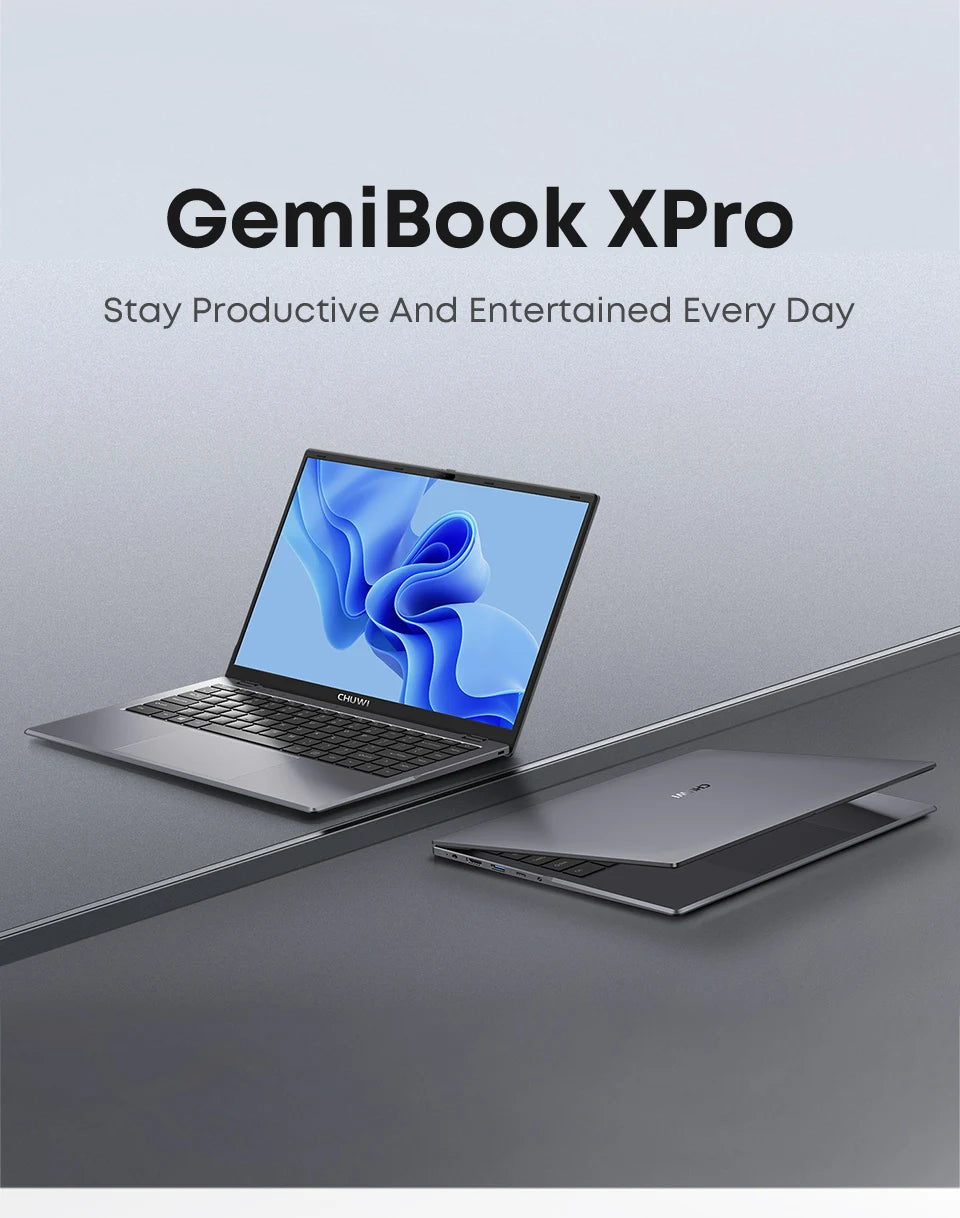 CHUWI GemiBook XPro 14.1 Inch Laptop Intel 12th N100 8GB DDR5 256GB SSD Windows 11 1920*1080 16:9 Screen WiFi 6 BT5.2 38Wh