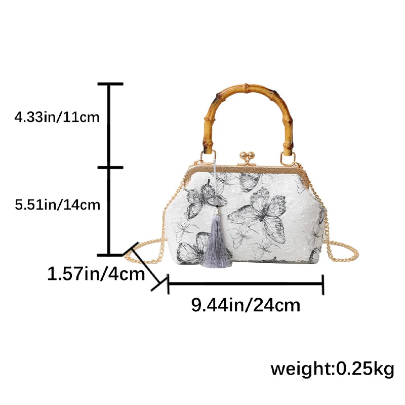 2024 New Chinese Qipao Bag, Women's Fashion Handbag, Elegant Classical Banquet, Party Making, Butterfly Pattern
