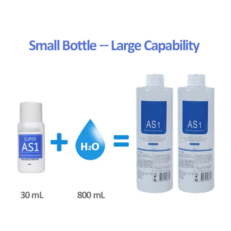 AS1 SA2 AO3 Small Bubble Aqua Peeling Solution 400ml Hydrogen Oxygen Dermabrasion Facial Cleaning Blackhead Export Liquid Beauty