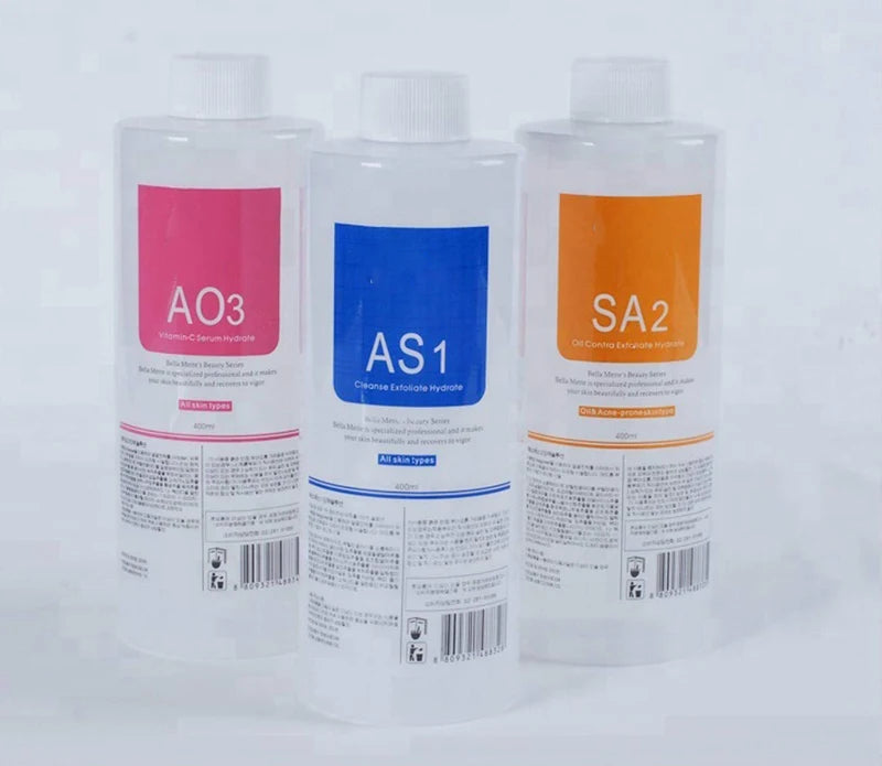 AS1 SA2 AO3 Small Bubble Aqua Peeling Solution 400ml Hydrogen Oxygen Dermabrasion Facial Cleaning Blackhead Export Liquid Beauty
