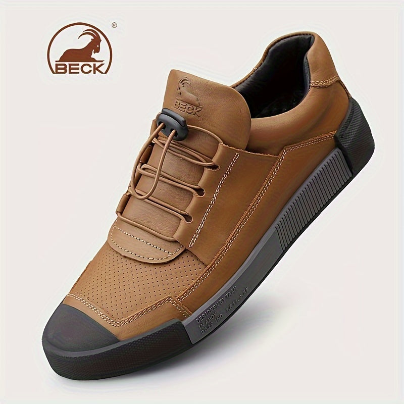Men's Genuine Leather Lace-Up Shoes - Minimalist Formal & casual Shoes, Cushioned Insole & Non-Slip Rubber Sole for Office, Everyday, Semi-Formal Events - All-Season Everyday dress shoes, Office Footwear, Stylish Footwear, Br