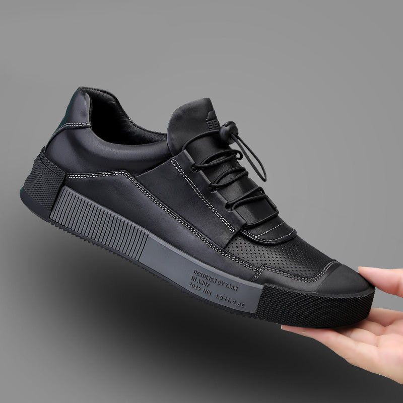 Men's Genuine Leather Lace-Up Shoes - Minimalist Formal & casual Shoes, Cushioned Insole & Non-Slip Rubber Sole for Office, Everyday, Semi-Formal Events - All-Season Everyday dress shoes, Office Footwear, Stylish Footwear, Br