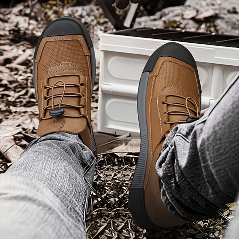 Men's Genuine Leather Lace-Up Shoes - Minimalist Formal & casual Shoes, Cushioned Insole & Non-Slip Rubber Sole for Office, Everyday, Semi-Formal Events - All-Season Everyday dress shoes, Office Footwear, Stylish Footwear, Br