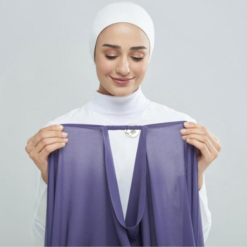 Solid Color Chiffon Scarf Women's Instant Hijab Long Shawl Scarf Lightweight Hair Sleeping Wrap